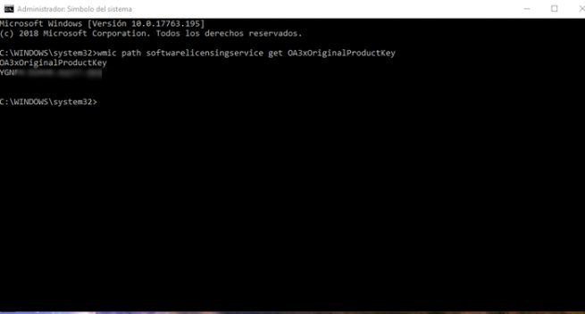 clave producto.windows cmd