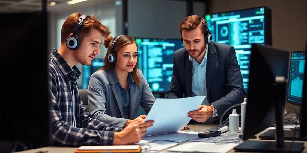 Equipo de soporte IT trabajando para la continuidad empresarial.