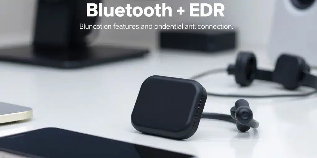 Dispositivo Bluetooth EDR sobre una mesa tecnológica moderna.