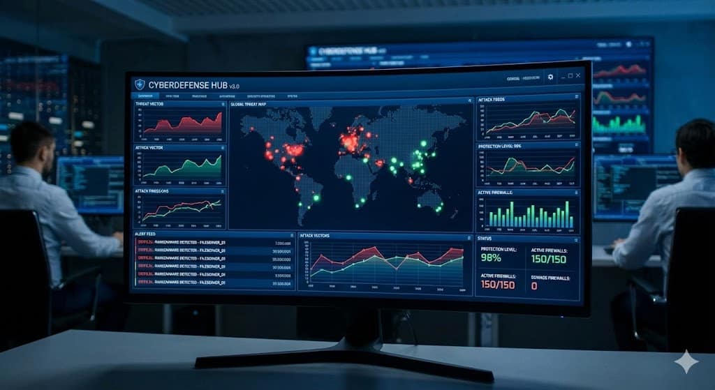 Dashboard de ciberseguridad y monitoreo de red.